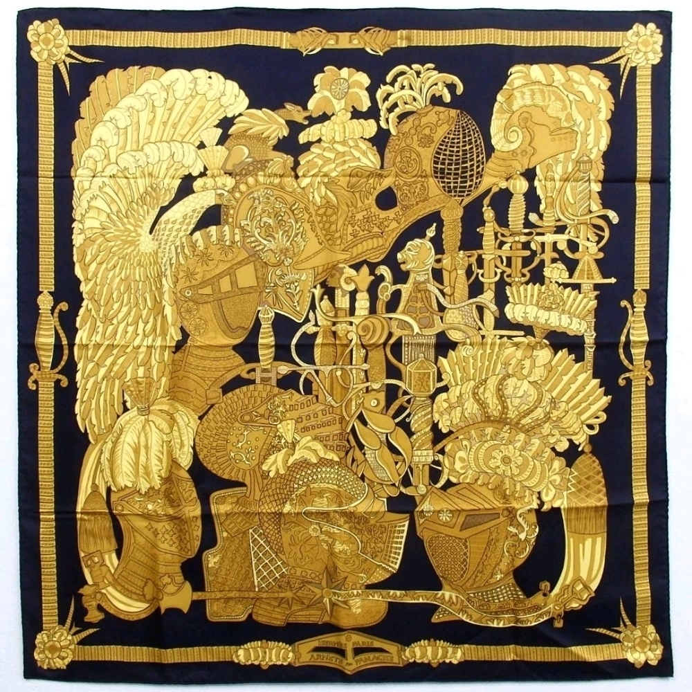 Hermes Luxurious Gold and Black Tapestry